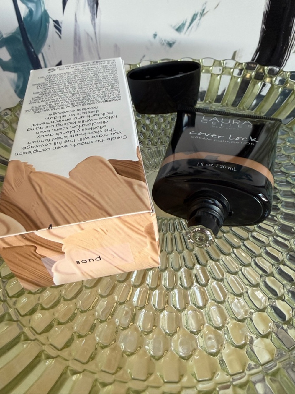 *NEW*1oz*Sand* Laura Geller* Cover Lock Cream Foundation